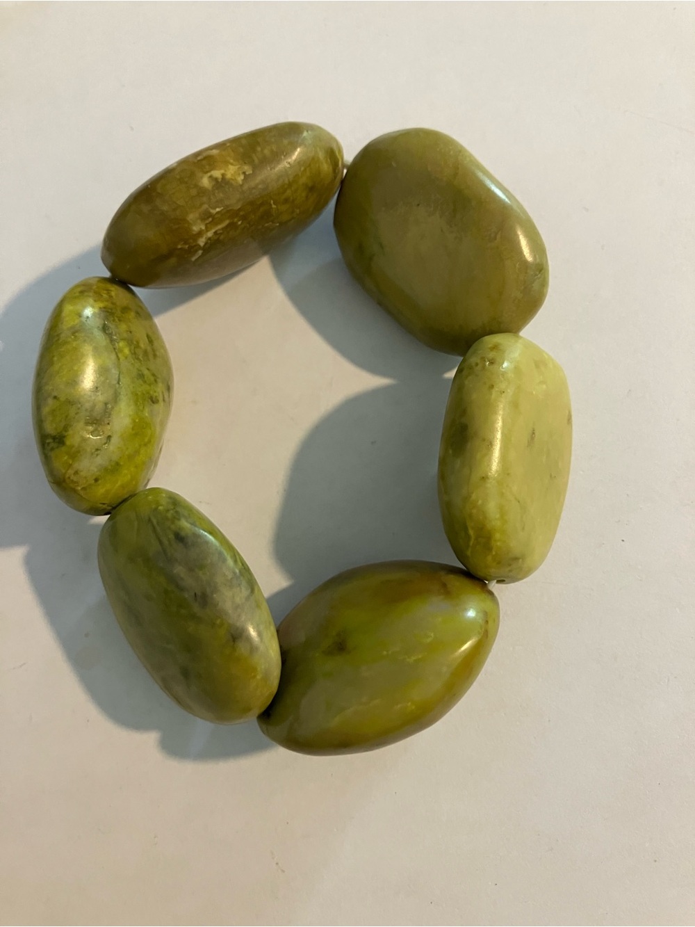 Chunky Green Stone Stretch Bracelet - Women Jewelry - Picture 4 of 7